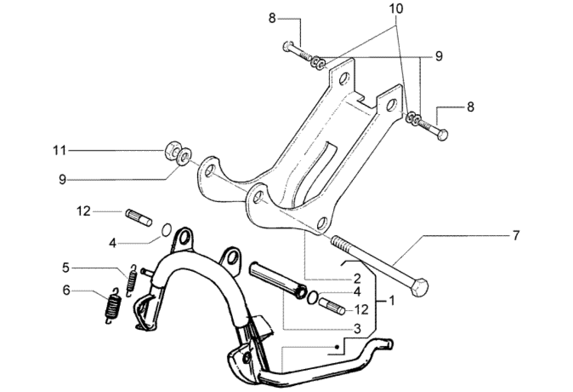 Gilera DNA 50 2T E2 2005 - Middenstandaard