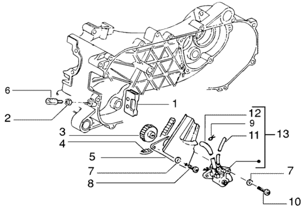 Gilera DNA 50 2T E2 2005 -Oliepomp