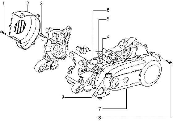 Piaggio Typhoon 50 – Koppelingsdeksel Lüftergehäuse Deckel