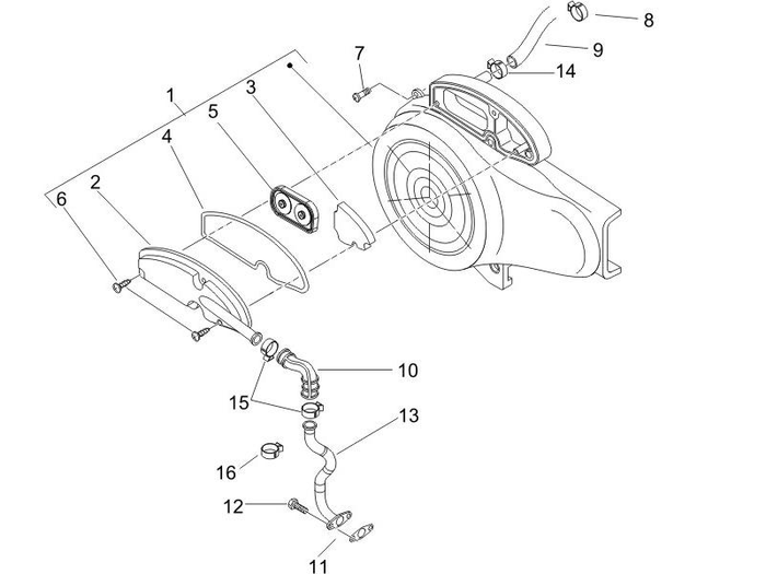 Piaggio Zip 50 4T NOABS E2 2006-2013 – Behuizing Omgevingslucht