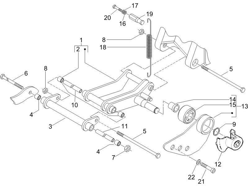 Piaggio Zip 50 4T NOABS E2 2006-2013 – Motorophanging