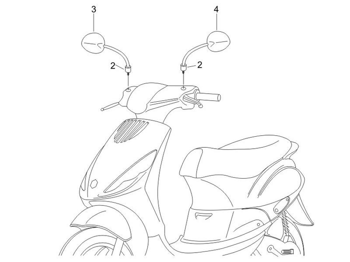Piaggio Zip 50 4T NOABS E2 2006-2013 – Spiegels