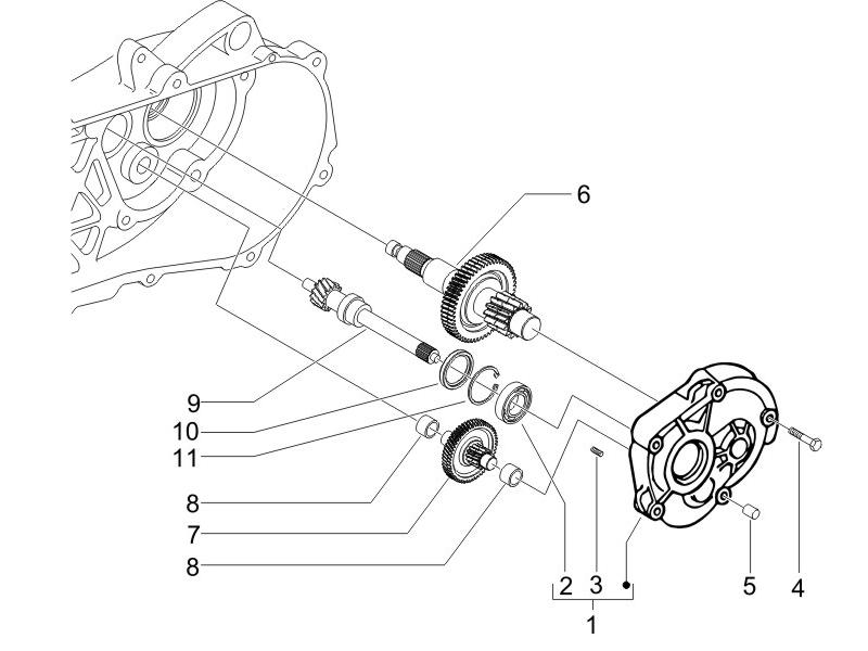Piaggio Zip 50 4T NOABS E2 2006-2013 – Tandwielkast