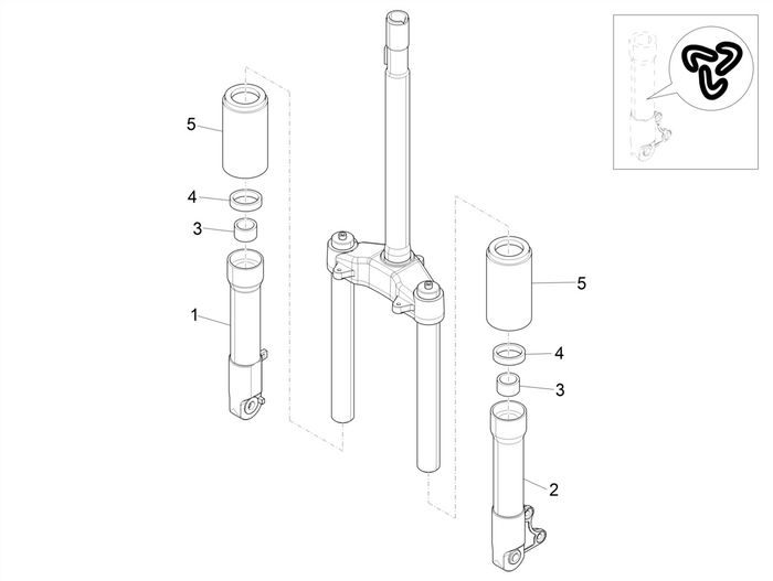 Piaggio Zip 50 4T NOABS E4 2018 - 2020 – Voorvork Componenten