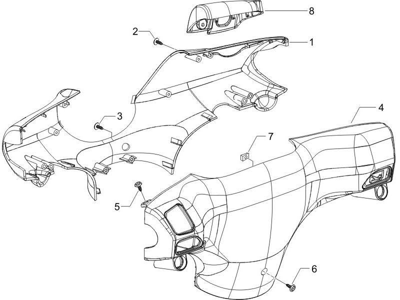 Piaggio Zip 50cc 4 Takt Euro 5 (2021-2023) – Stuurkappen