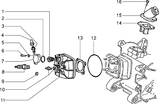 Piaggio Zip SP98 – Cylinder head connection and mounting connection