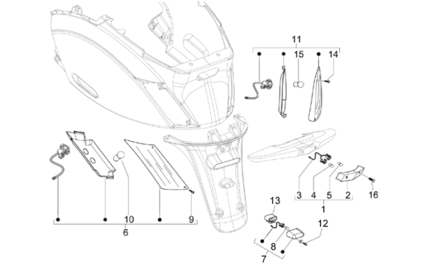 Piaggio Zip SP H2O 50cc 2 Takt 2001-2015 – Achterlicht Knipperlichten