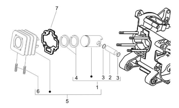 Piaggio Zip SP H2O 50cc 2 Takt 2001-2015 – Cilinder