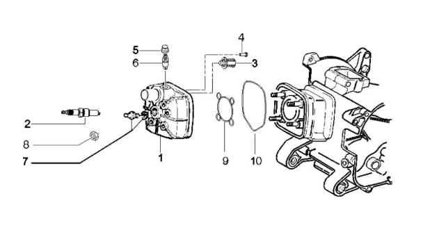 Piaggio Zip SP H2O 50cc 2 Takt 2001-2015 – Cilinderkop