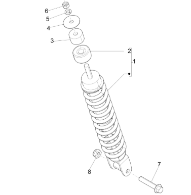 Piaggio Zip SP H2O 50cc 2 Takt 2001-2015 – Schokbreker Achter