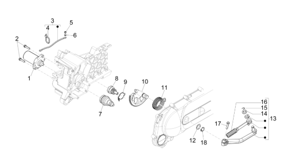 Piaggio Zip SP H2O 50cc 2 Takt 2001-2015 – Startmotor / Kickstart
