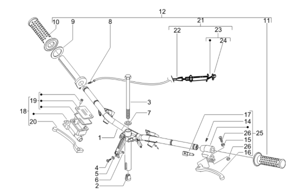 Piaggio Zip SP H2O 50cc 2 Takt 2001-2015 – Stuur Onderdelen