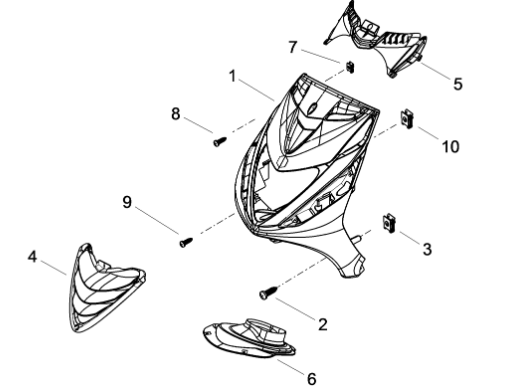 Piaggio Zip SP H2O 50cc 2 Takt 2001-2015 – Voorkap