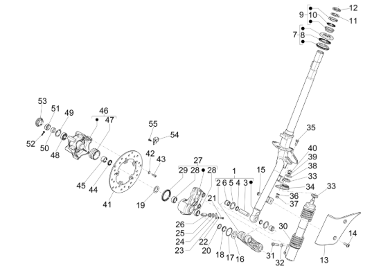 Piaggio Zip SP H2O 50cc 2 Takt 2001-2015 – Voorvork