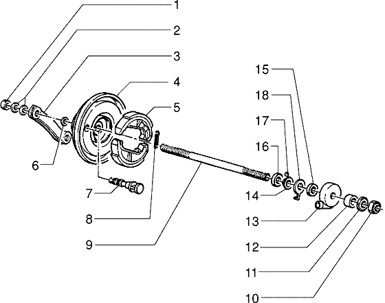 Piaggio Zip Type 1 2 – Einzeteile Voorwiel