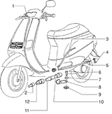 Piaggio Zip Type 3 – Bowdenkabels (schijfremn Version)2