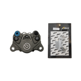 Brembo 2p Remklaw Gray + Zelioni 2p Adaptateur Chrome - Piaggio Zip SP / Vespa LX / Sprint