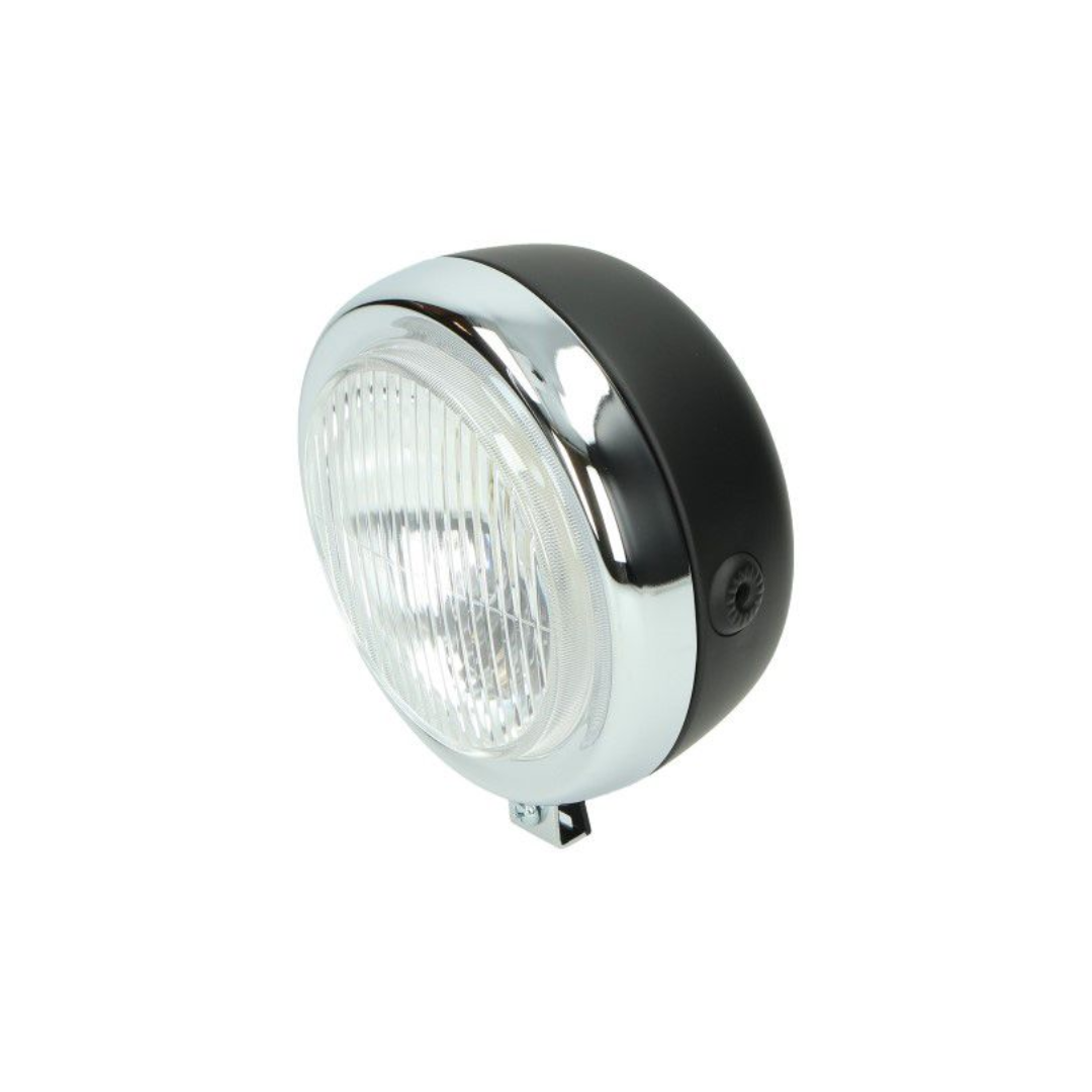 Headlight Round Black - Puch Maxi