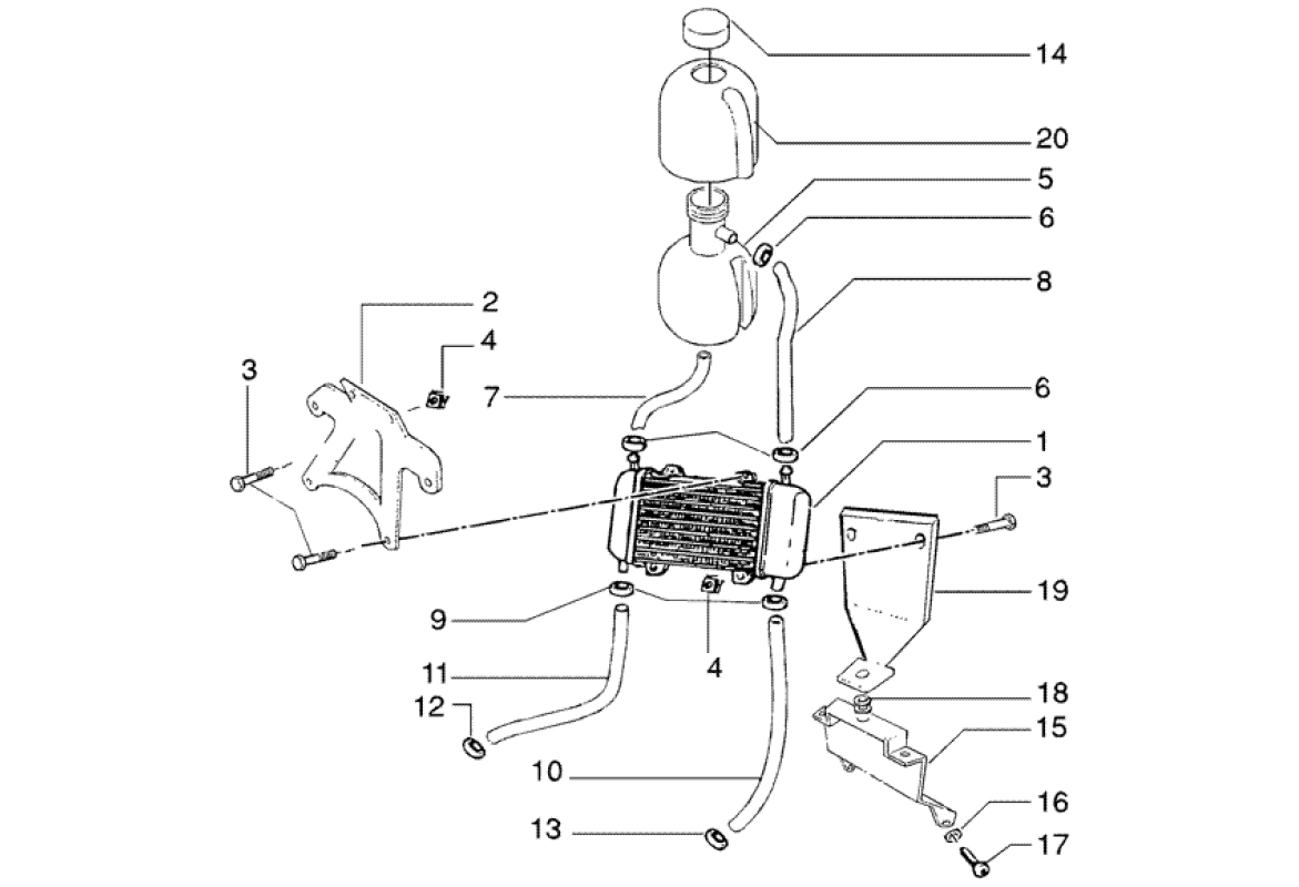 Gilera DNA 50 2T E2 2005 - Radiateur & Expansievat
