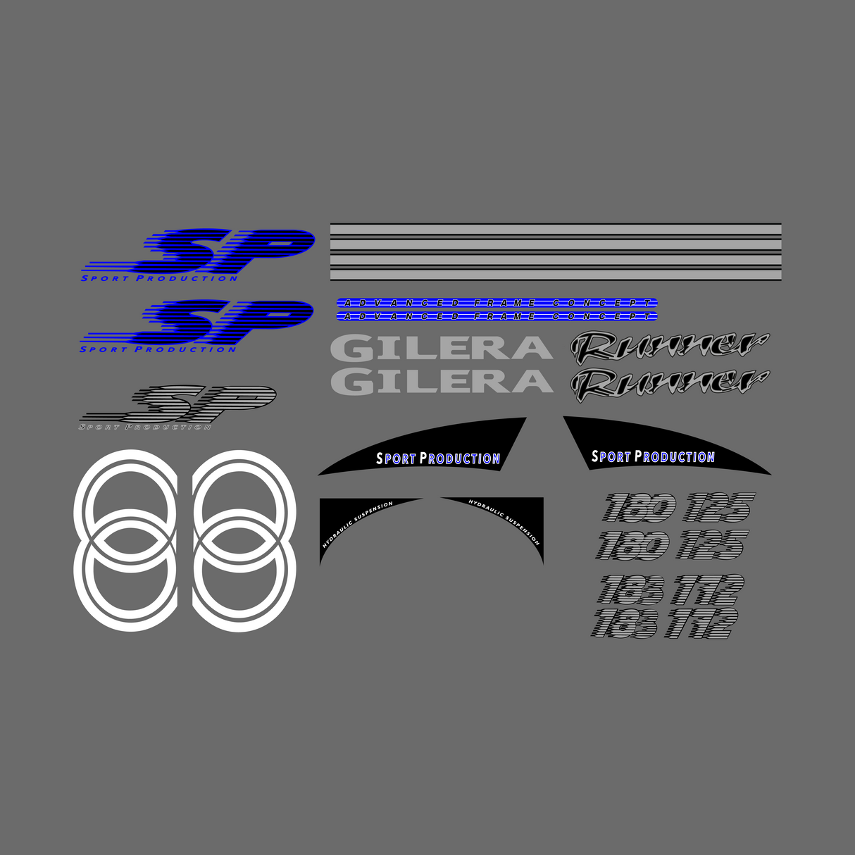 Séglage des autocollants Gilera Runner 125-180cc 2 traits SP