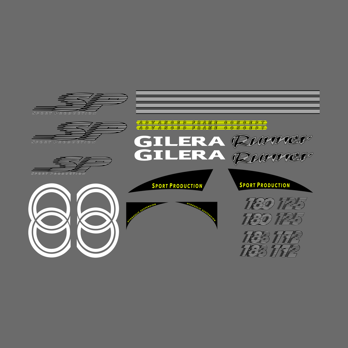 Séglage des autocollants Gilera Runner 125-180cc 2 traits SP