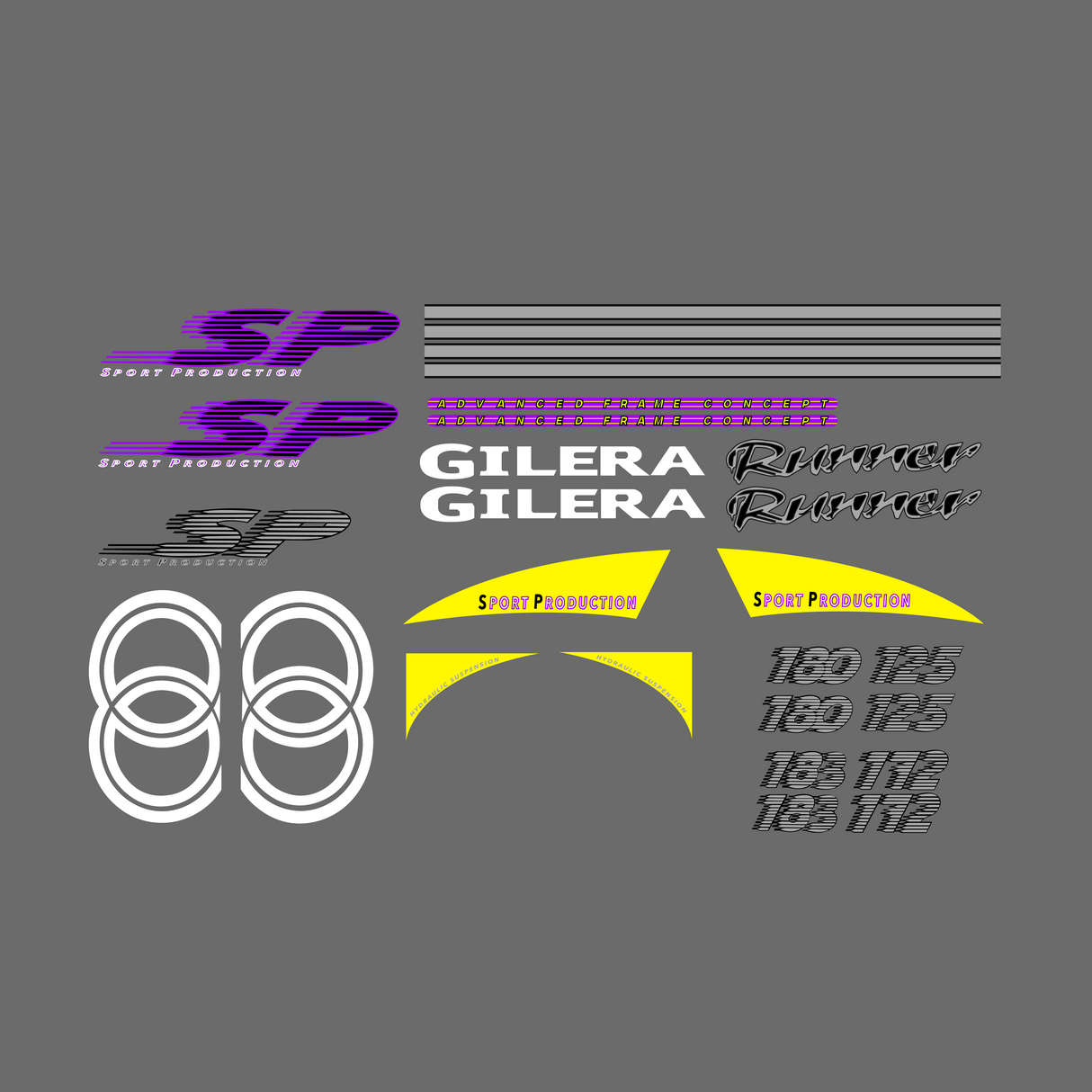 Séglage des autocollants Gilera Runner 125-180cc 2 traits SP