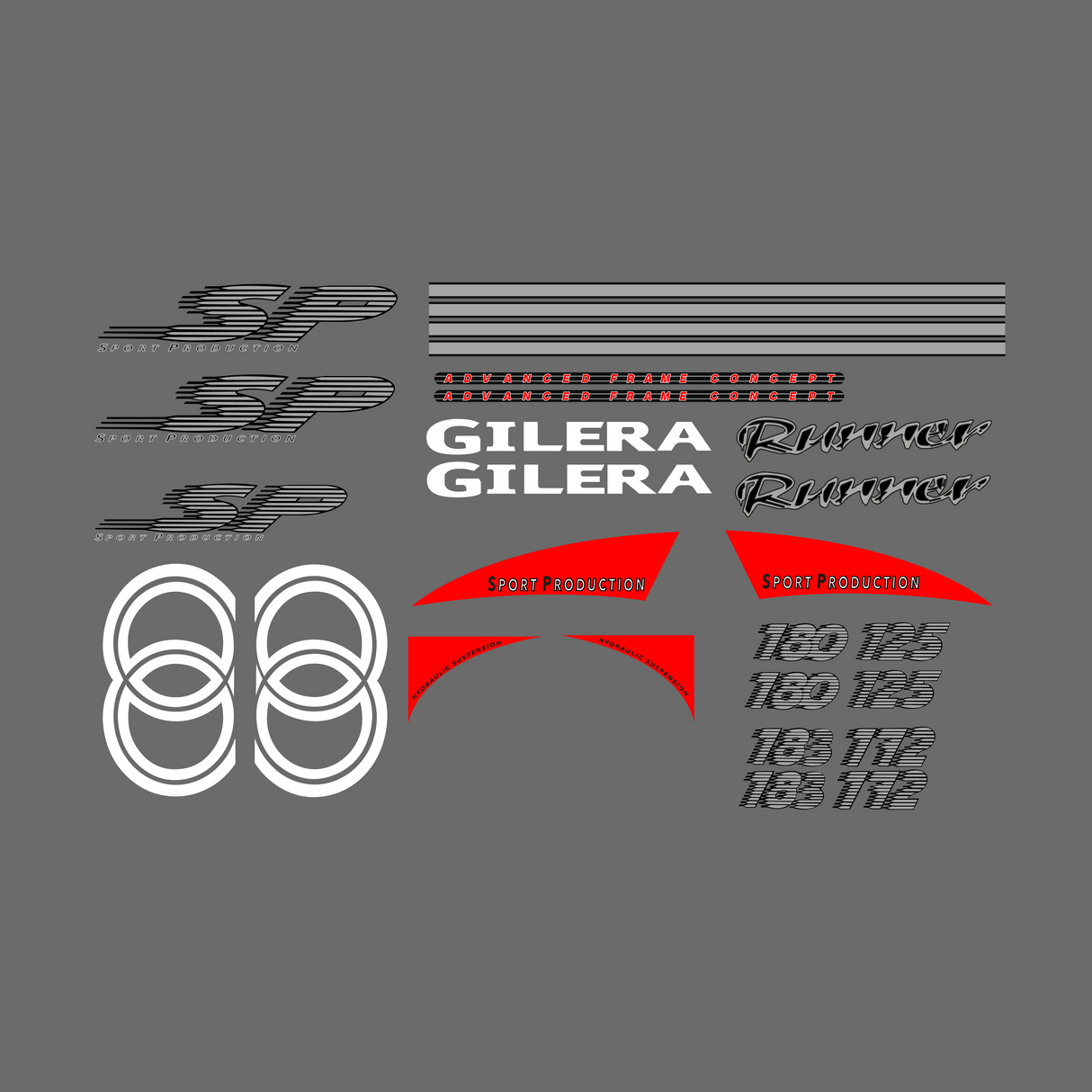 Séglage des autocollants Gilera Runner 125-180cc 2 traits SP