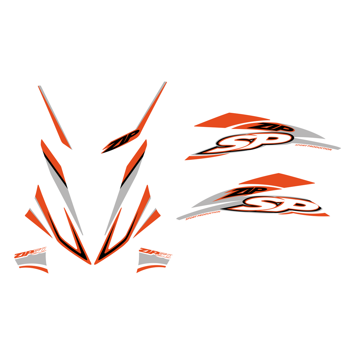 Stickerset Zip SP H2O Oranje/Grijs Origineel