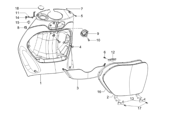 Piaggio Zip 50cc 2 Takt 2000-2016 – Binnenbekleding