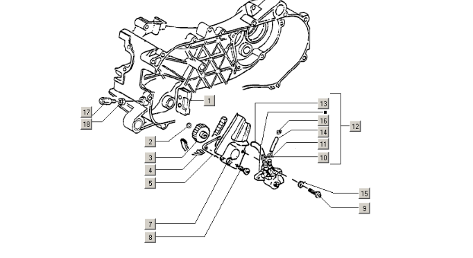 Piaggio Zip Type 3 – Oliepomp