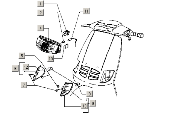Piaggio Zip Type 3 – Koplampen