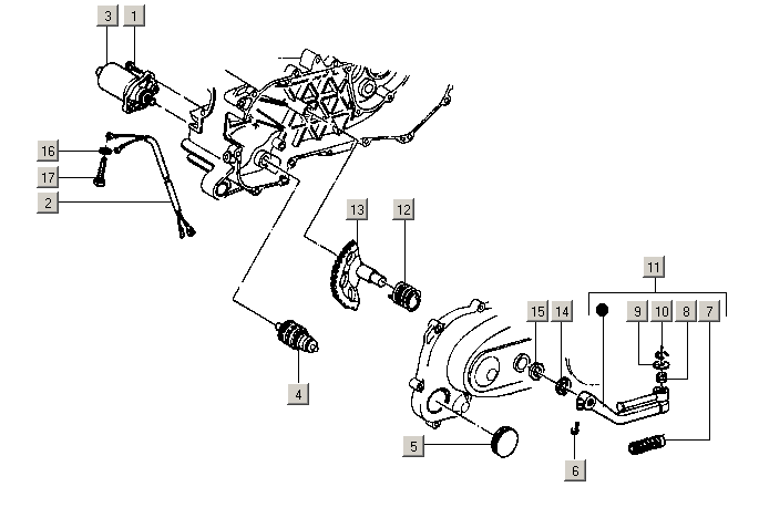 Gilera ICE 50 2T E2 2002-2005 - Startmotor & Kickstart