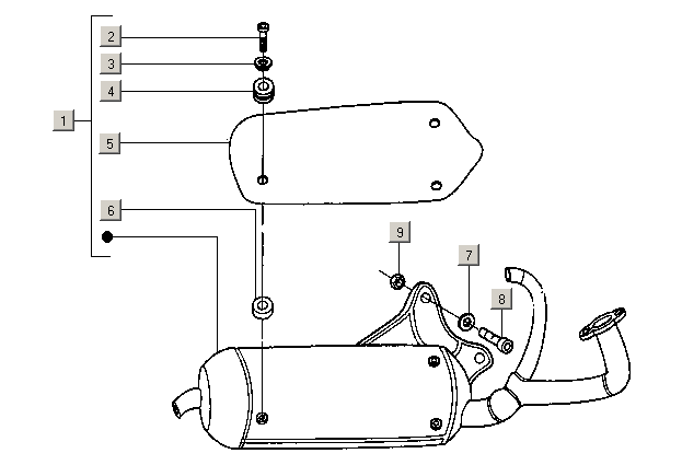 Gilera ICE 50 2T E2 2002-2005 - Uitlaat