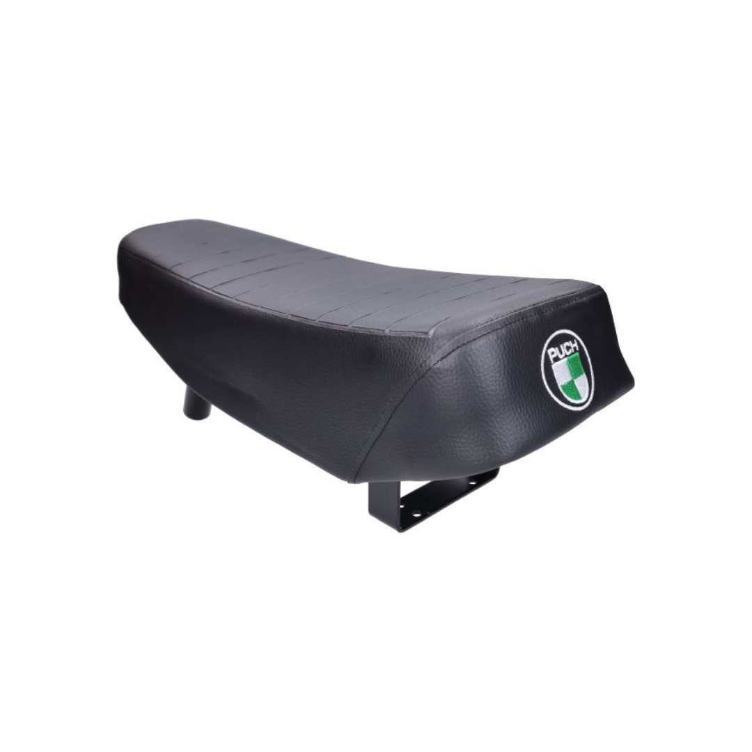 Buddyseat Long Puch + gesticktes Logo Schwarz - Puch Maxi