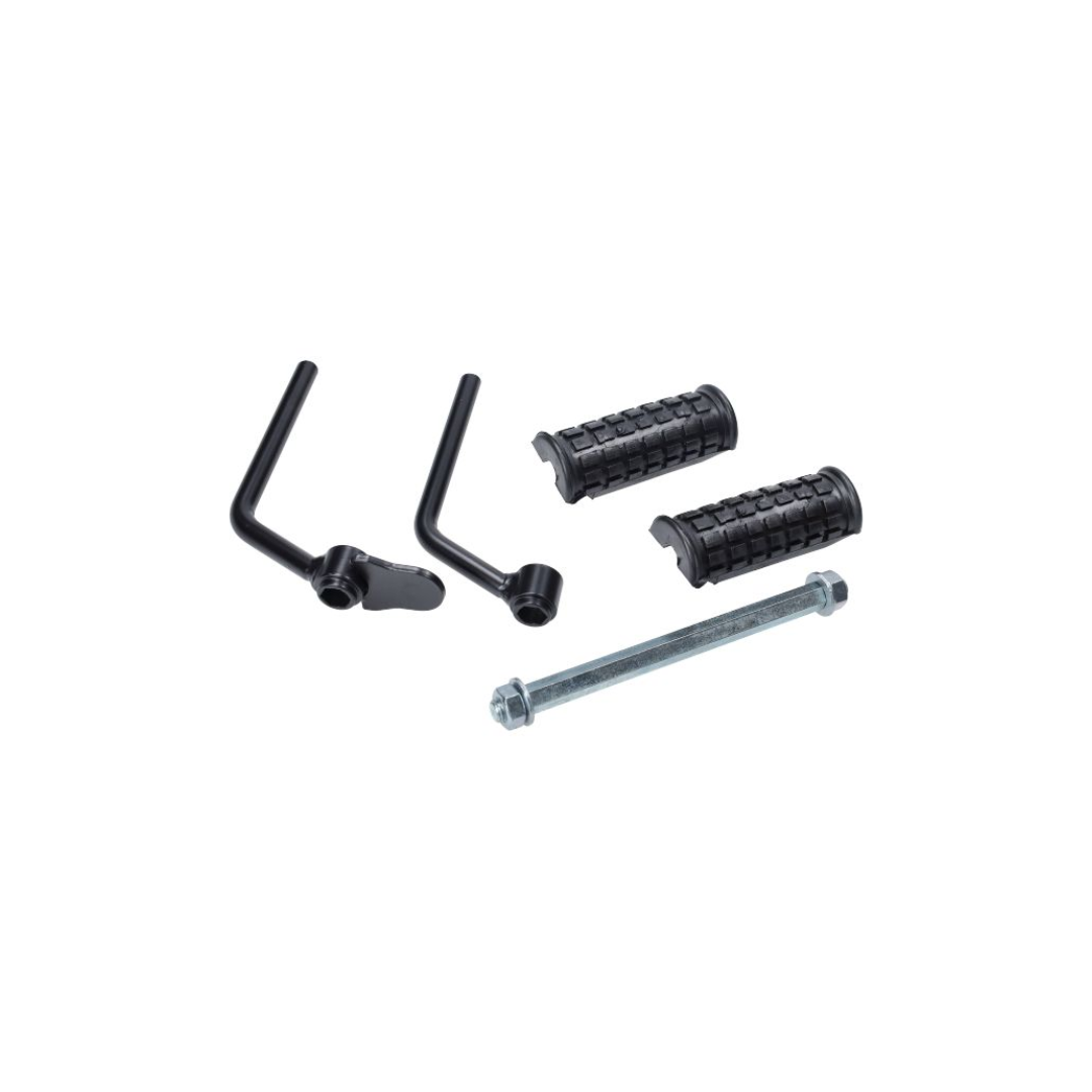 Footrest bracket + rubbers black - Puch Maxi, Macho