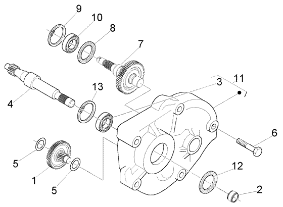 Vespa LX 50 2T – Achterwielas