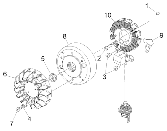 Vespa LX 50 2T – Dynamo Vliegwiel Onsteking