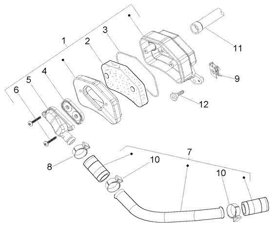 Vespa LX 50 2T – Luchtfilterhuis