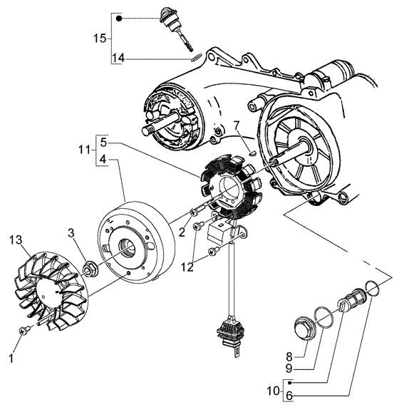 Vespa LX 50 4T – Dynamo Vliegwiel Onsteking