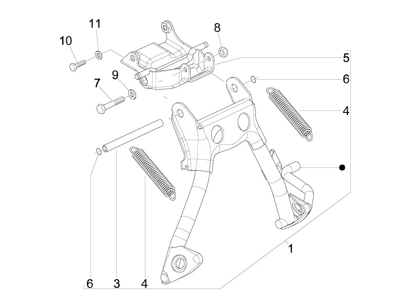 Vespa Sprint 50 2T NOABS E2 2014-2017 – Middenstandaard