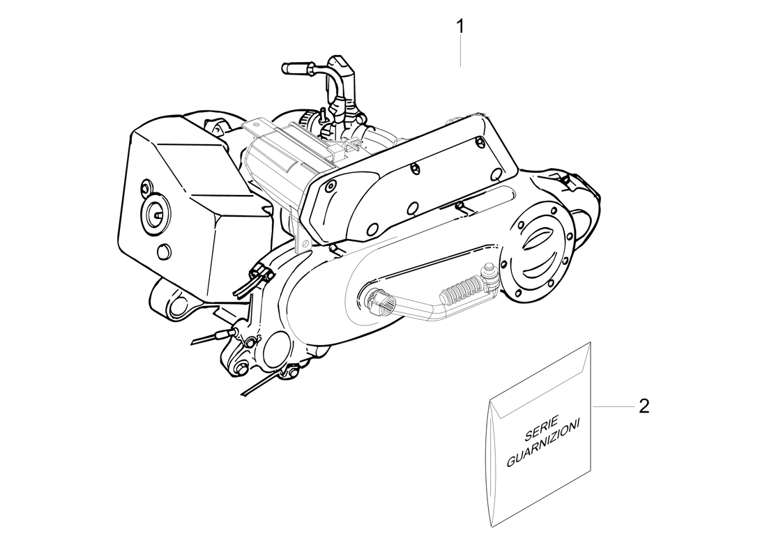 Vespa Sprint 50 2T NOABS E2 2014-2017 – Motor Compleet
