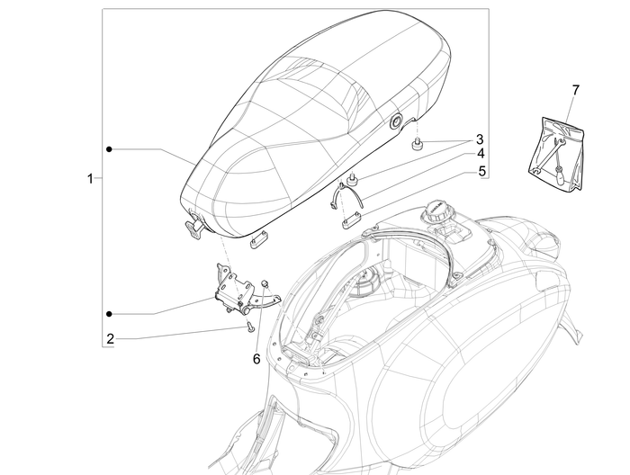 Vespa Sprint 50 2T NOABS E2 2014-2017 – Zadel