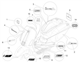 Vespa Sprint 50 4T-3V E4 2017 - 2020 – Autocollants Emblèmes