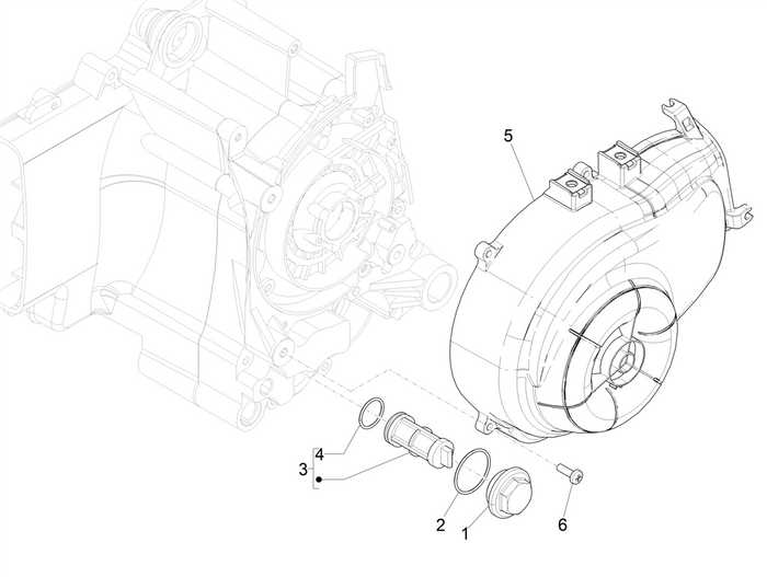 Vespa Sprint 50 4T-3V E4 2017 - 2020 – Vliegwieldeksel Oliefilter