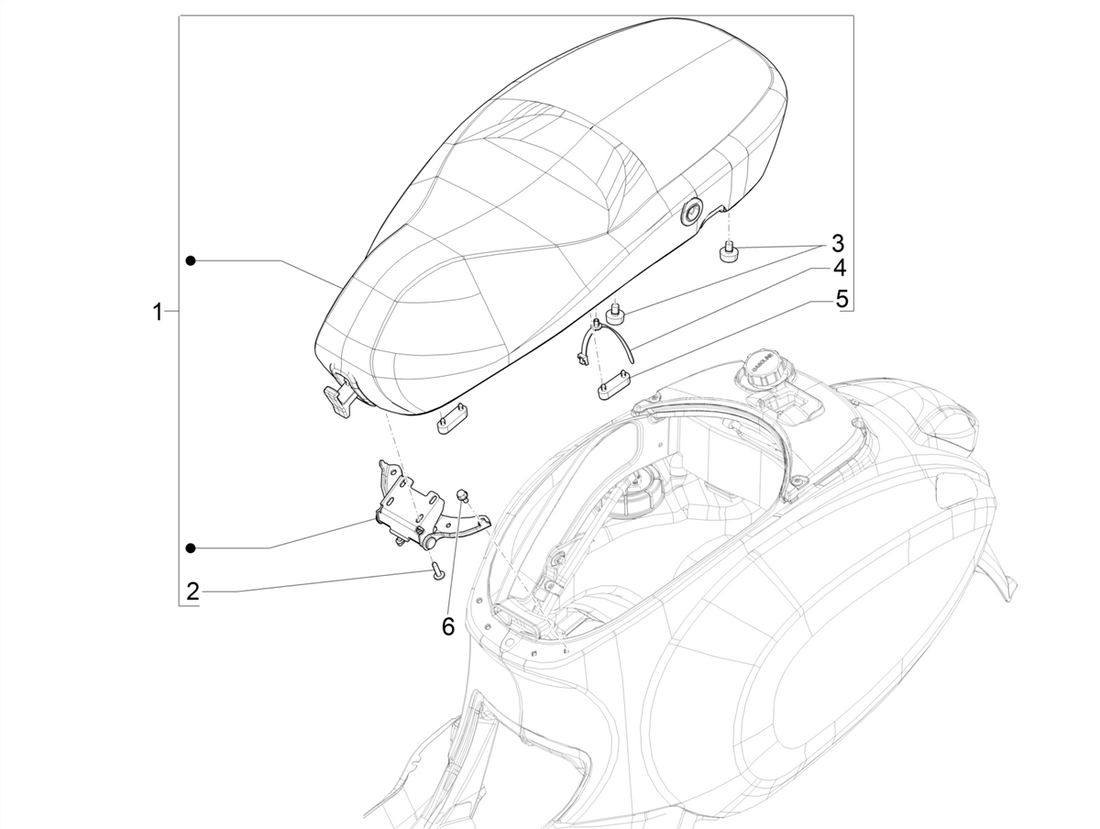 Vespa Sprint 50 4T-3V E4 2017 - 2020 – Zadel