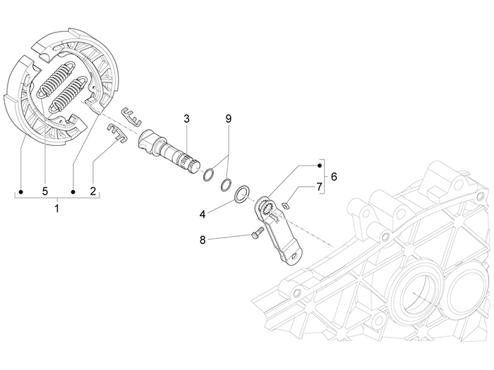 Vespa Sprint 50 4T 2V 25 kmh NOABS E2 2014-2017 – Achterrem Remschoensets
