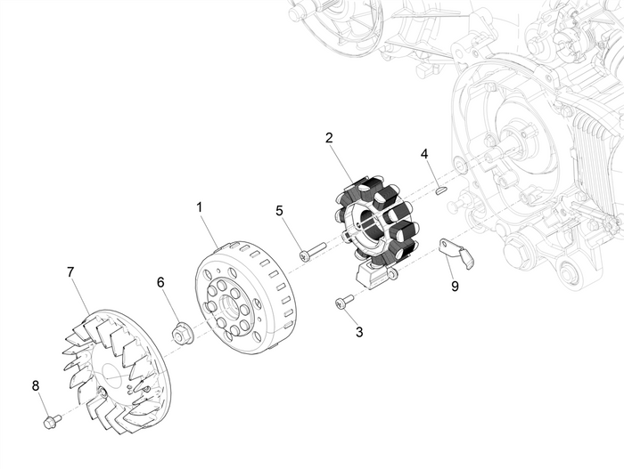 Vespa Sprint 50 4T 3V 25 kmh E4 2017-2020 – Dynamo Vliegwiel En Onsteking
