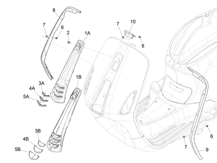 Vespa Sprint 50 4T 3V 25 kmh E4 2017-2020 – Voorscherm