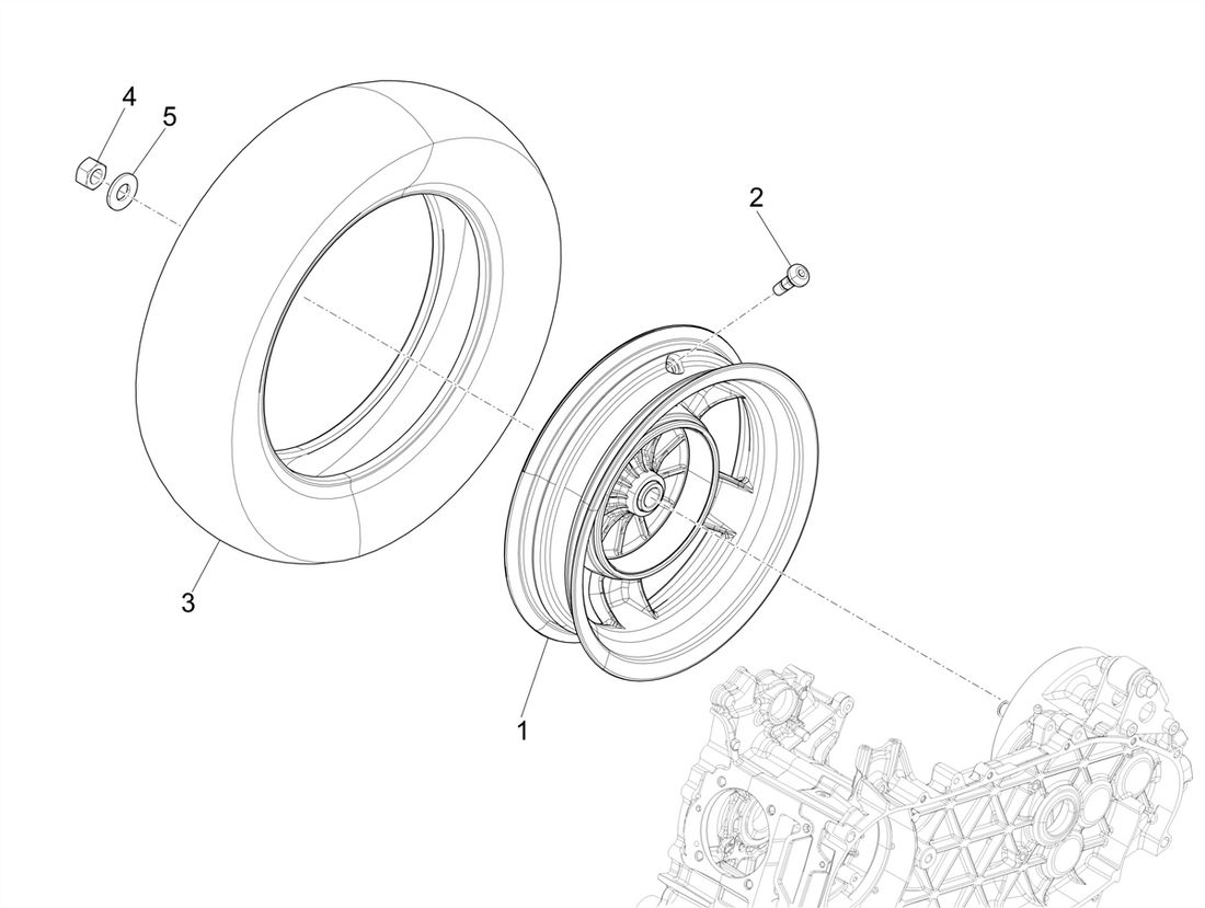Vespa Sprint 50 4T 3V E5 2020 – Achterwiel