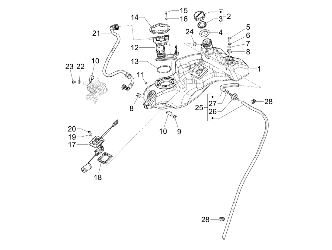 Vespa Sprint 50 4T 3V E5 2020 – Brandstoftank